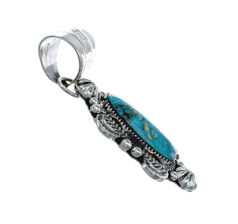 Turquoise Authentic Sterling Silver Navajo Pendant NX11675